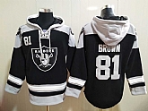 Raiders 81 Tim Brown Black All Stitched Pullover Hoodie,baseball caps,new era cap wholesale,wholesale hats
